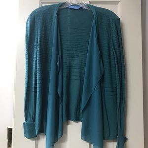 Simply Vera waterfall teal cardigan